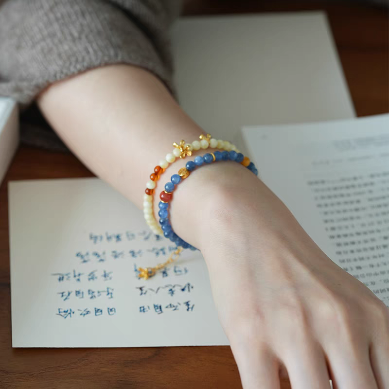 Jǐng Lán Harmony Bracelet – Kyanite, Sugilite & Red Jasper Mala Beads for Spiritual Balance